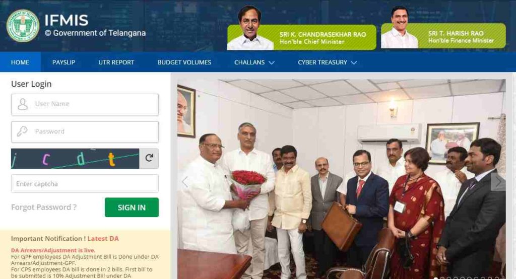 IFMIS Telangana Portal