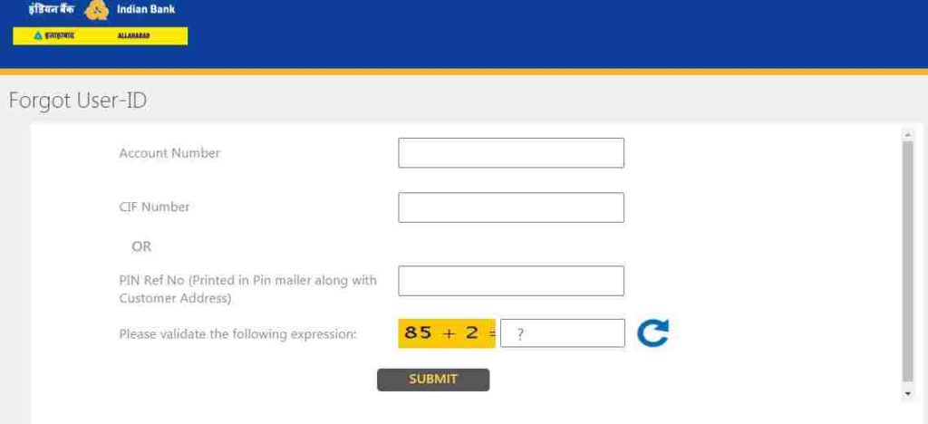 Indian Bank Forgot Password