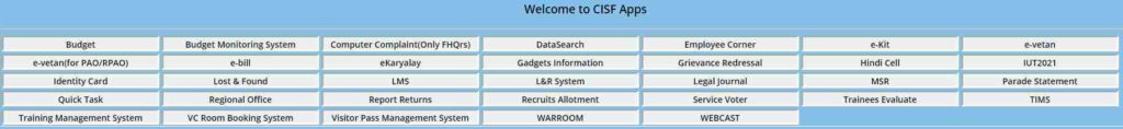 CISF apps website