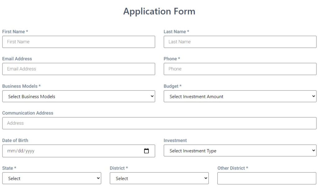 CNG Dealership Application Form