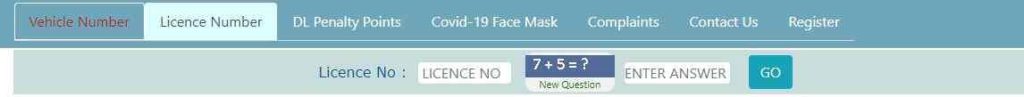 Telangana Traffic Challan using License Number