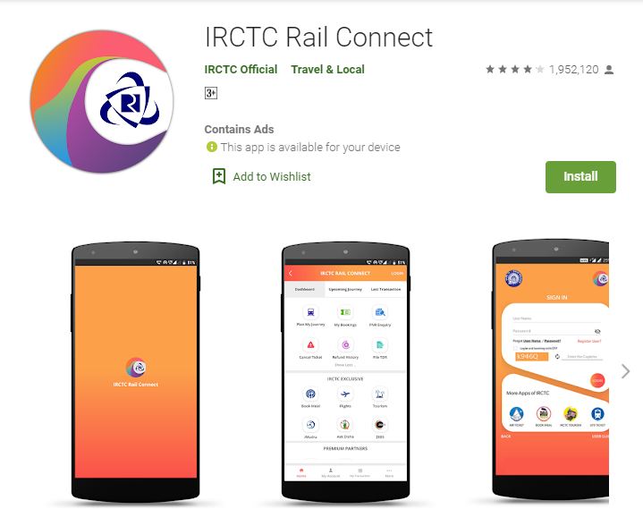 IRCTC Next Generation Mobile App