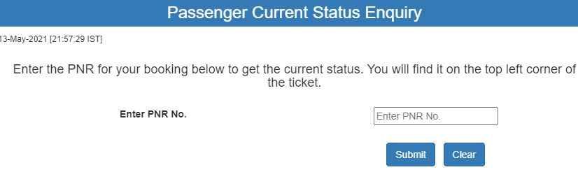 IRCTC PNR Status Check