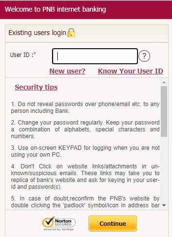 PNB Internet Banking Login