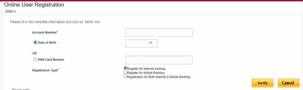 PNB Internet Banking Registration