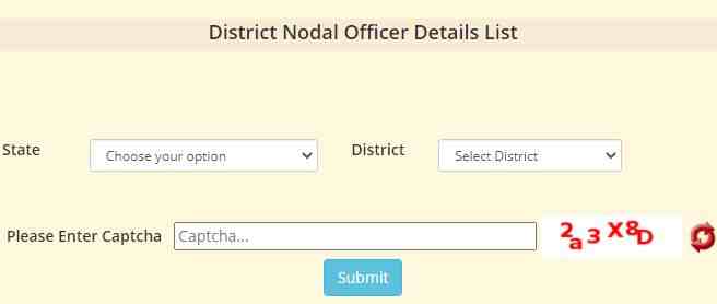 View District Nodal Officer Detail List