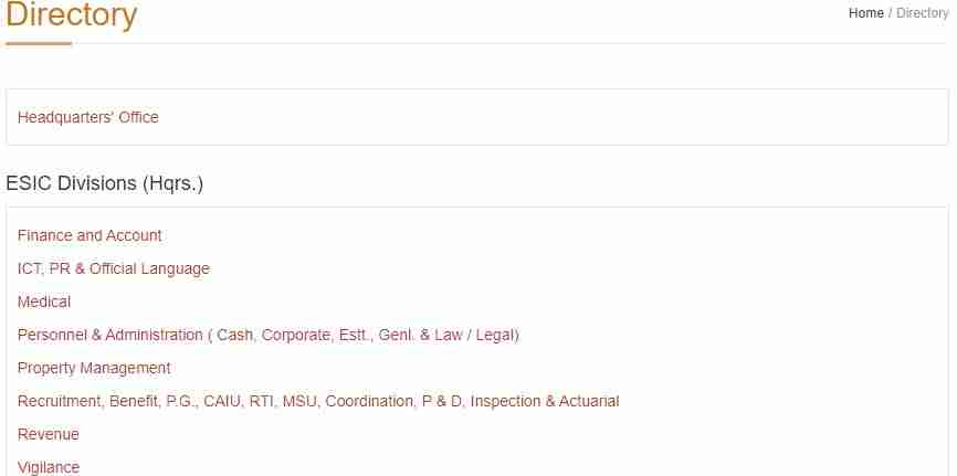 ESIC Directory