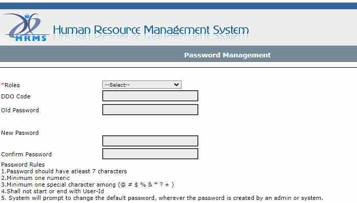 HRMS Karnataka Reset Password