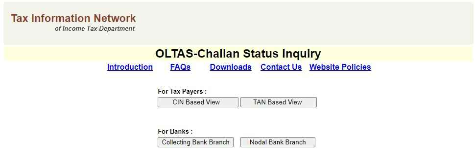 OLTAS Challan Status