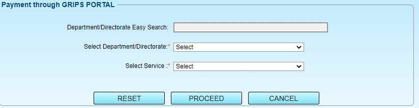 Payment through GRIPS Portal