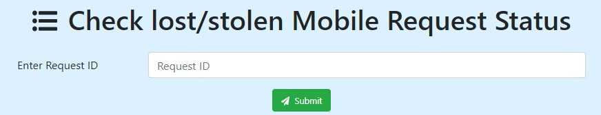 Check Lost or Stolen Mobile Request Status