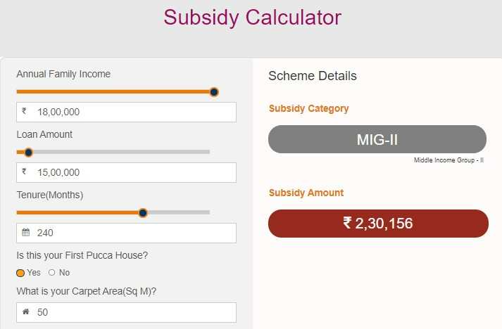 Subsidy Calculator