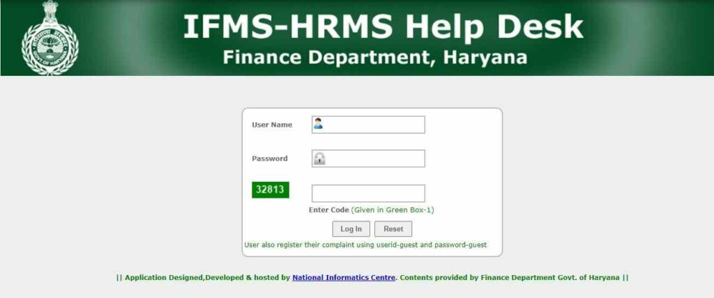 Haryana IFMS-HRMS Login
