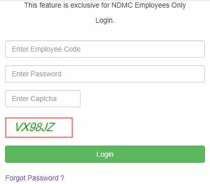 NDMC Pay Slip Login