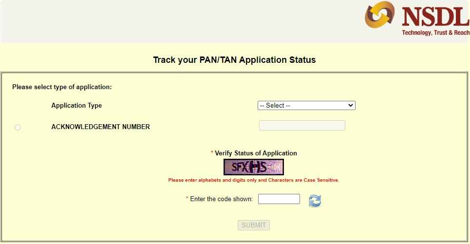 PAN Card Status Check Online