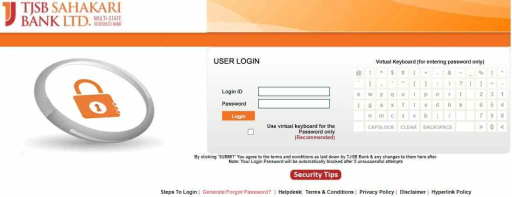 TJSB Net Banking Login First Time