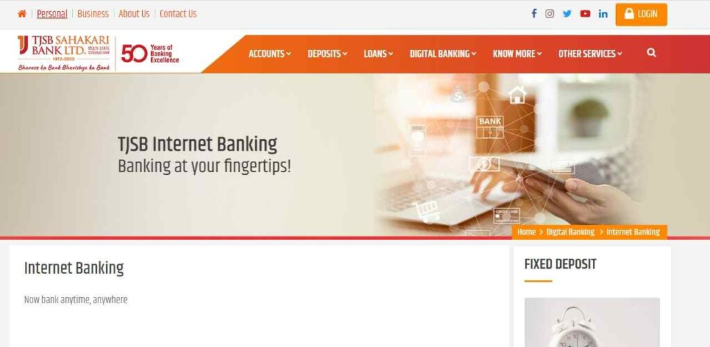 TJSB Net Banking Portal